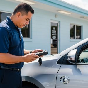 Auto locksmith programming Toyota key fob in Midtown Tampa ZIP 33607