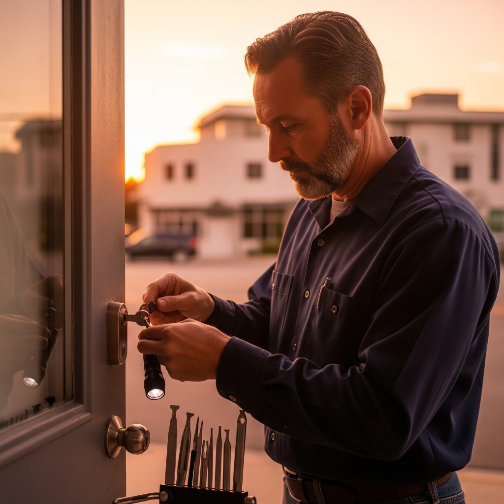 Locksmith performing broken key removal service in Sunset Park ZIP 33629