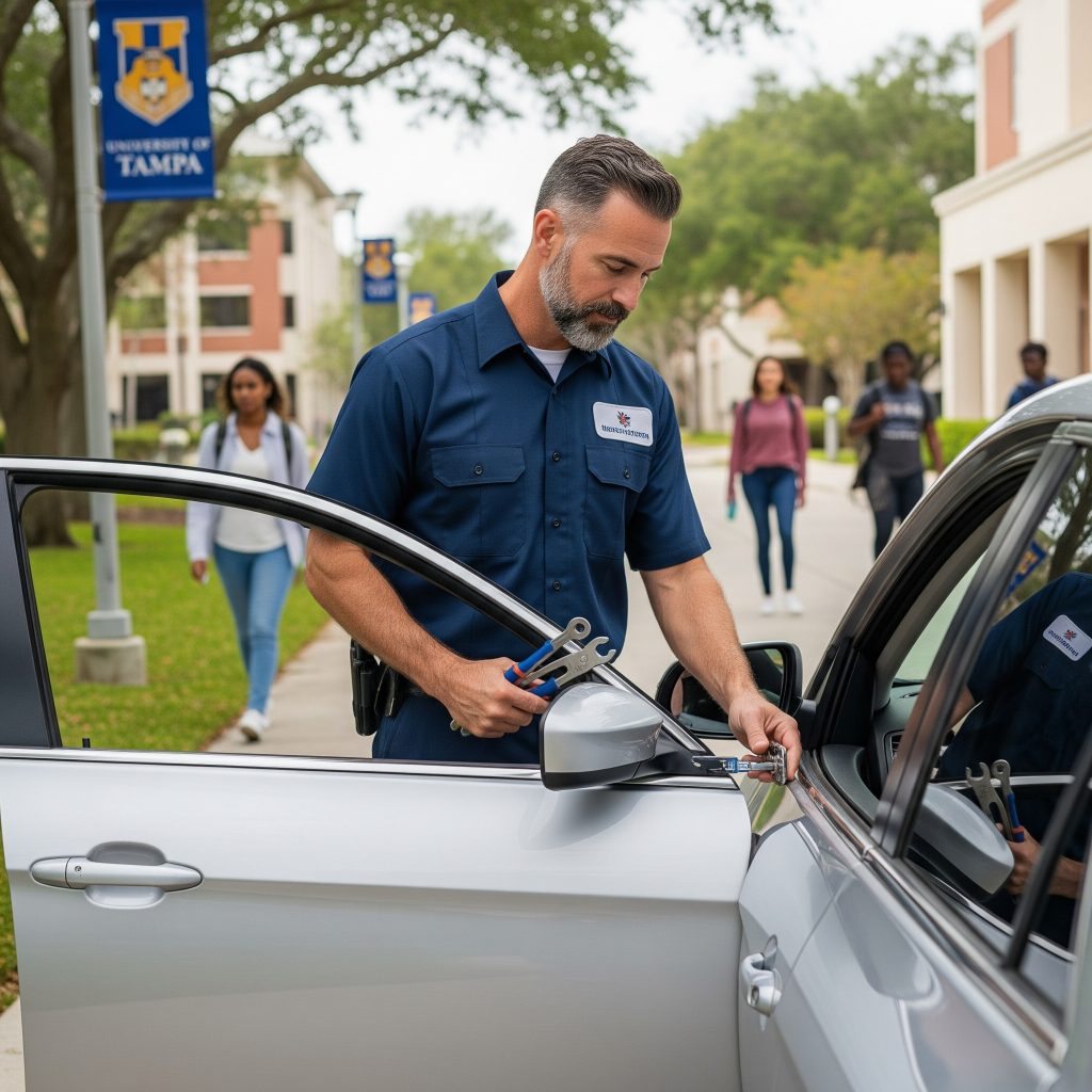 Car lockout service near UT campus in 33606 South Tampa
