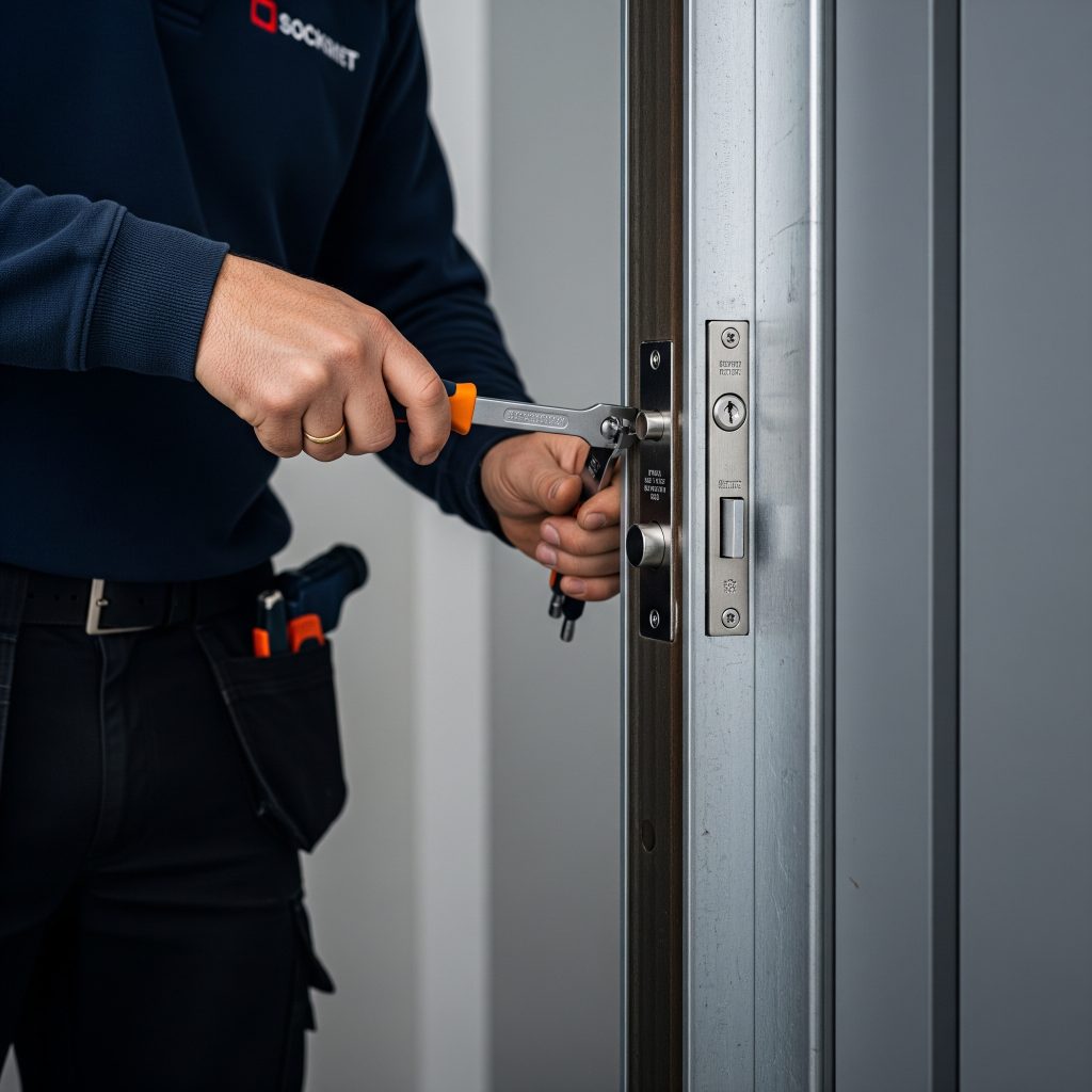Installing high-security replacement lock on Tampa home front door