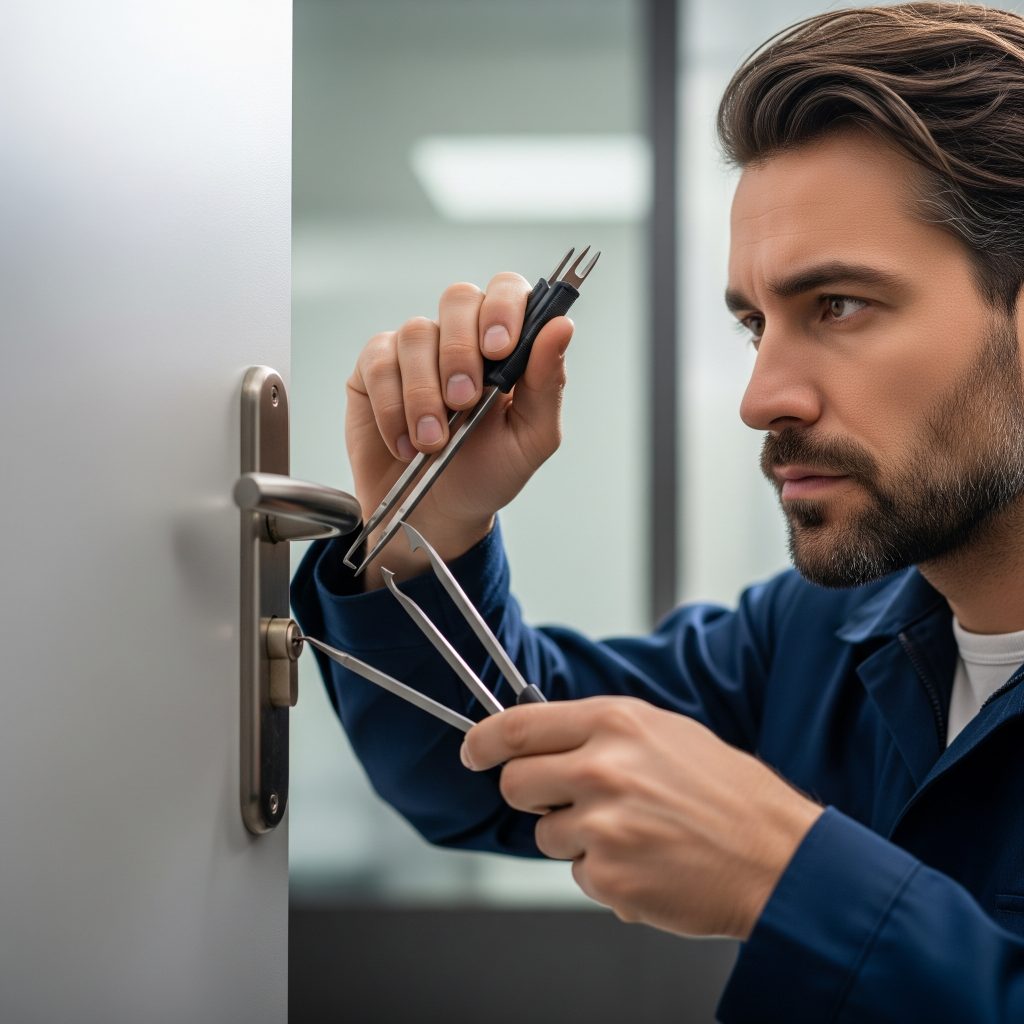 Locksmith performing office lockout in tampa