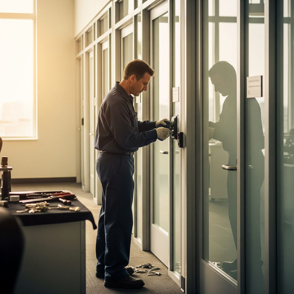 Rekeying commercial locks in Sunset Park office 33629