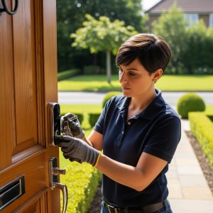 Locksmith installing lock on home in Orient Park ZIP 33610