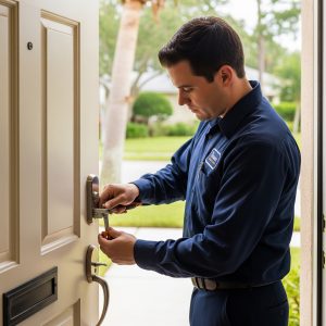 Residential locksmith installing lock in Palma Ceia ZIP 33629