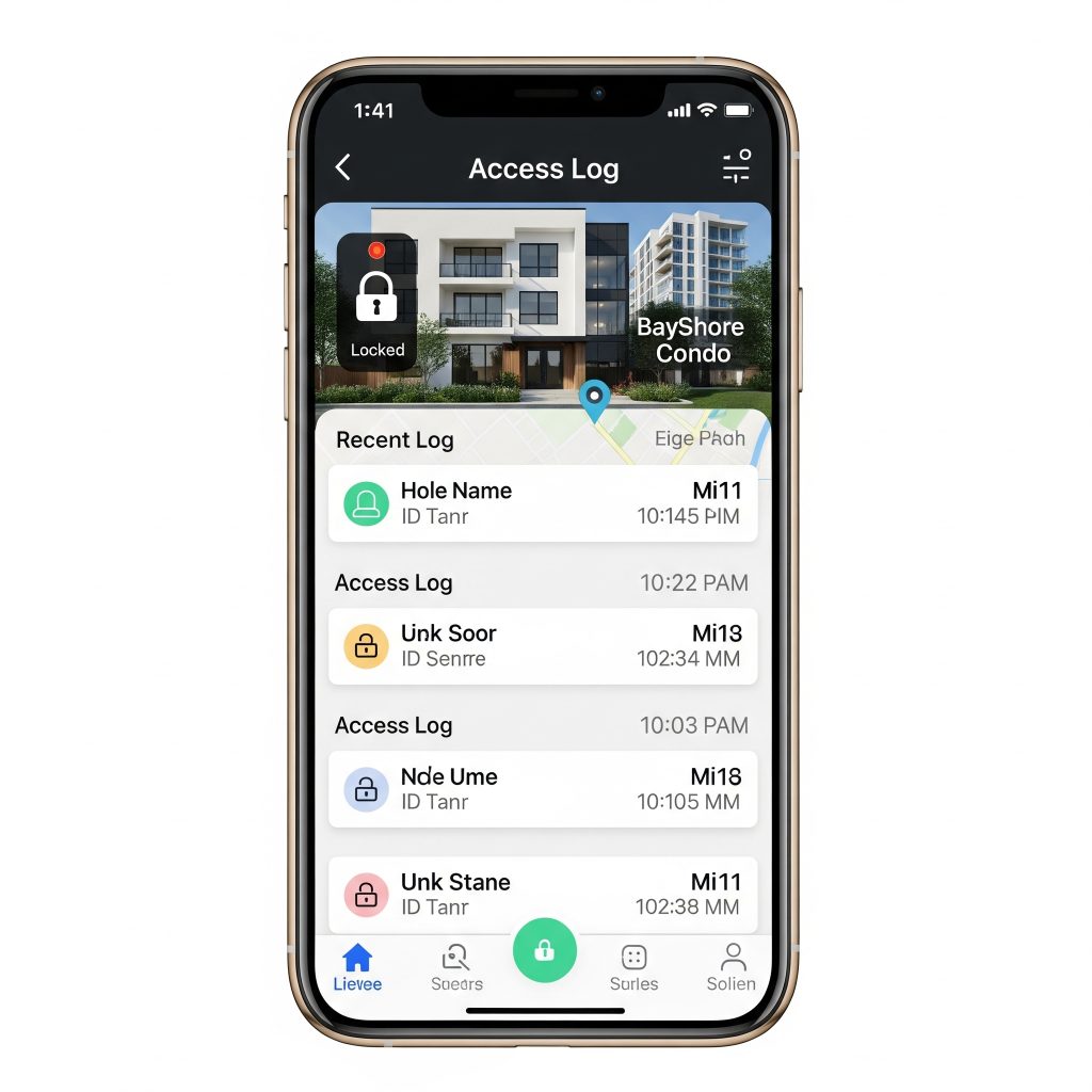 Smart lock mobile app used in Bayshore Boulevard condo Tampa 33606