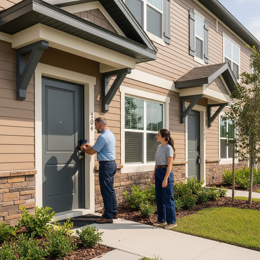Installing keypad smart lock in East Tampa ZIP 33605